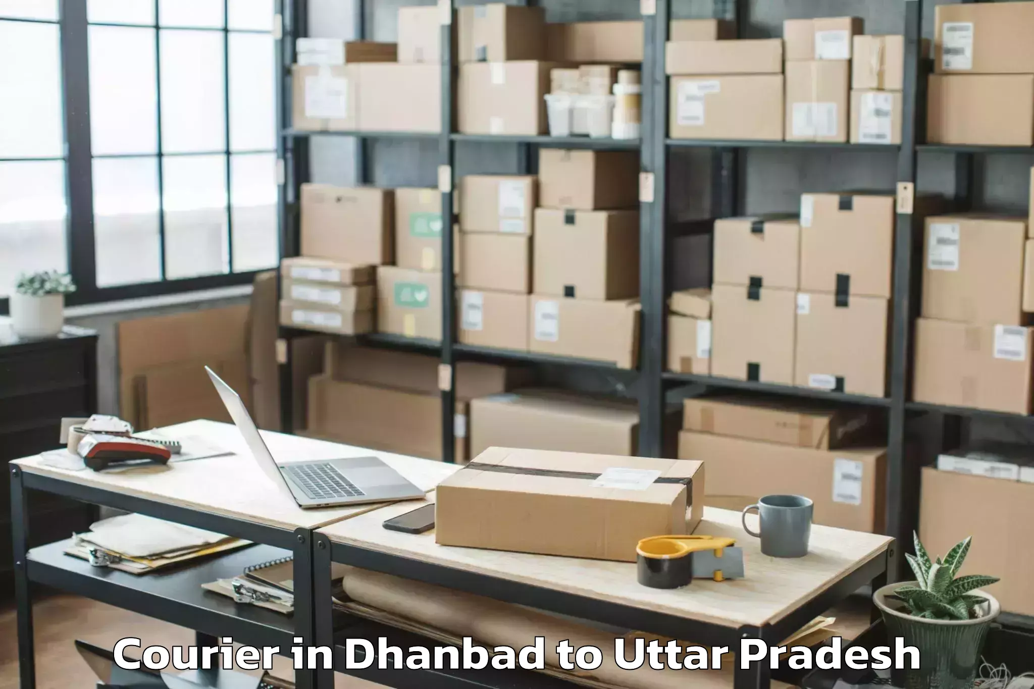 Top Dhanbad to Sahawar Courier Available